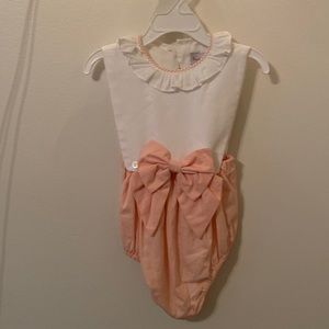 Peach/Pink bubble dressy onesie